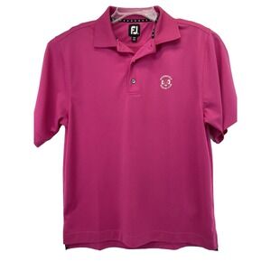 FJ Footjoy Wethersfield C. C. Mens Medium Magenta Golf Polo Shirt (Y21) NW/OTs
